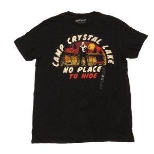 Friday The 13th Jason Vorhees Camp Crystal Lake Graphic Black Shirt Men’…